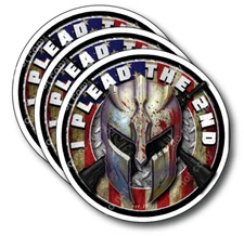 3x I Plead The 2nd Molon Labe American USA Flag Vinyl Decal Bumper Sticker Car