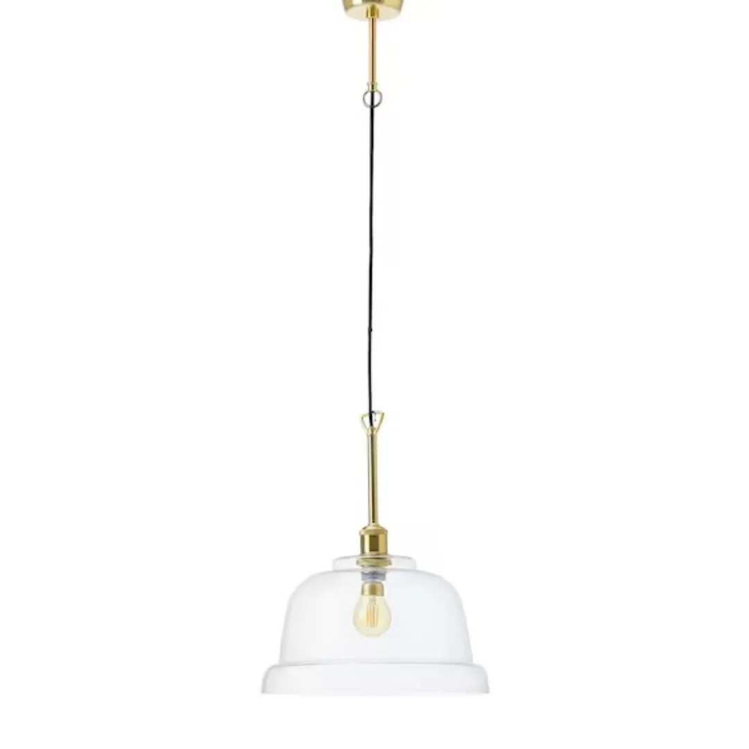 Ikea AGARALG Modern Pendant lamp, glass Brass Color Nickel plated