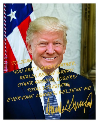 PRESIDENT DONALD TRUMP FATHERS DAY/BIRTHDAY PERSONALIZED MESSAGE 8X10 ...