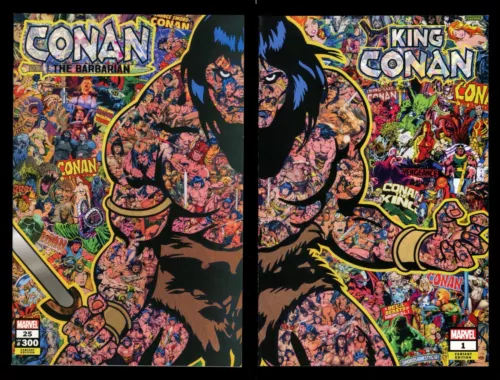 Conan The Barbarian #25 & King Conan #1 Connecting Variant Comics Set Lot Garcin