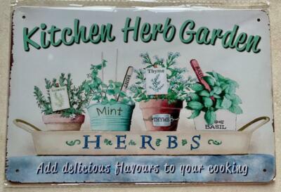 KÜCHE KRÄUTERGARTEN BLECHSCHILD MANN HÖHLE KOCHEN KÜCHE CAFE KNEIPE 20x30cm