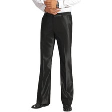 Men Shiny Flares Pants Formal Dress Trouser 60s 70s Retro Bell Bottom Slim Long