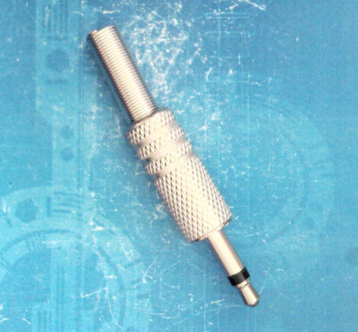 Klinkenstecker Mono 3,5mm 2Pol Metall-Silber  Donstar zum löten