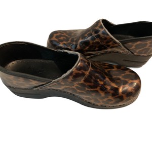 leopard print nursing clogs
