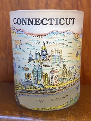 Connecticut The Sound Sky Scape And World Candle Holder Votive Vintage Retro