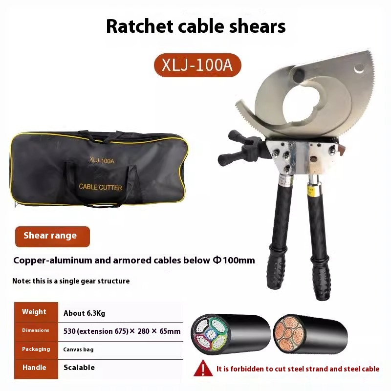 Ratchet Cable Cutter Cable Scissor Pliers Gear Cutting Pliers Wire Cutters