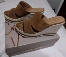 Crown Vintage Erasin Wedge Sandal, Women's Size 8.5M Mocha Latte - Suede