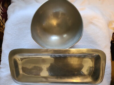 Mid Century Nambe Tri-Corner BOWL 527 SERVING TRAY 350
