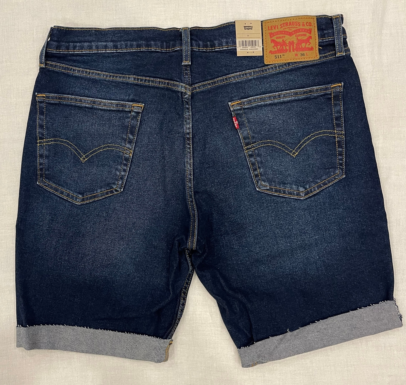 Levis 511 Slim Cut-Off Mens Denim Shorts Size: 36 Dark Blue 10-11 in.  #0326