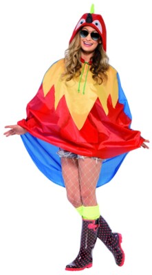 Papageien Party Poncho, rot