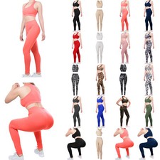 MixMatchy Two Piece Gym Yoga Racerback Sports Bra With Slim Fit Legging Active S