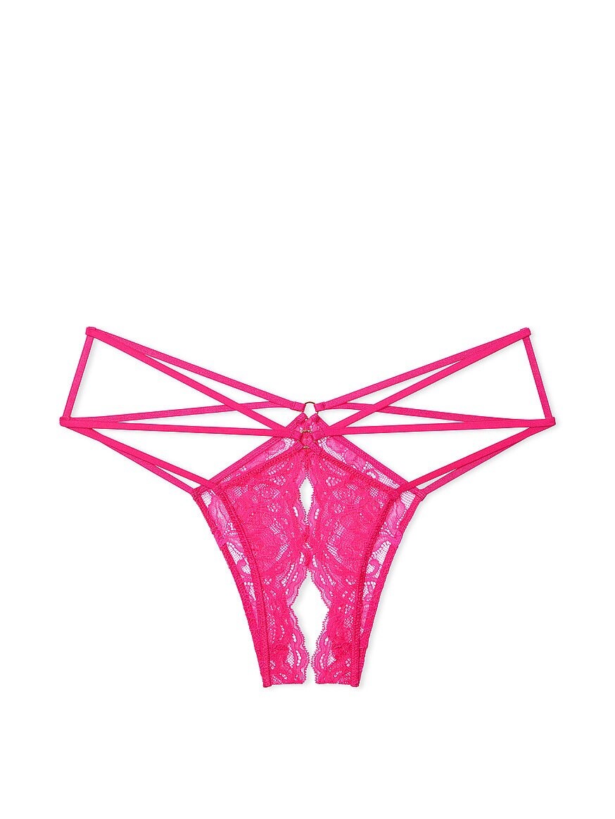NWT Victoria's Secret Very Sexy Lace Strappy Crotchless Cheeky