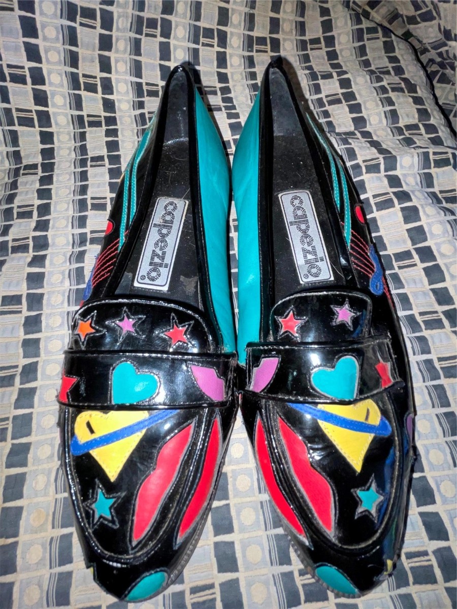 VTG 80 90S WOMENS 8 CAPEZIO LEATHER WINGTIP MUSIC CUTOUT RETRO