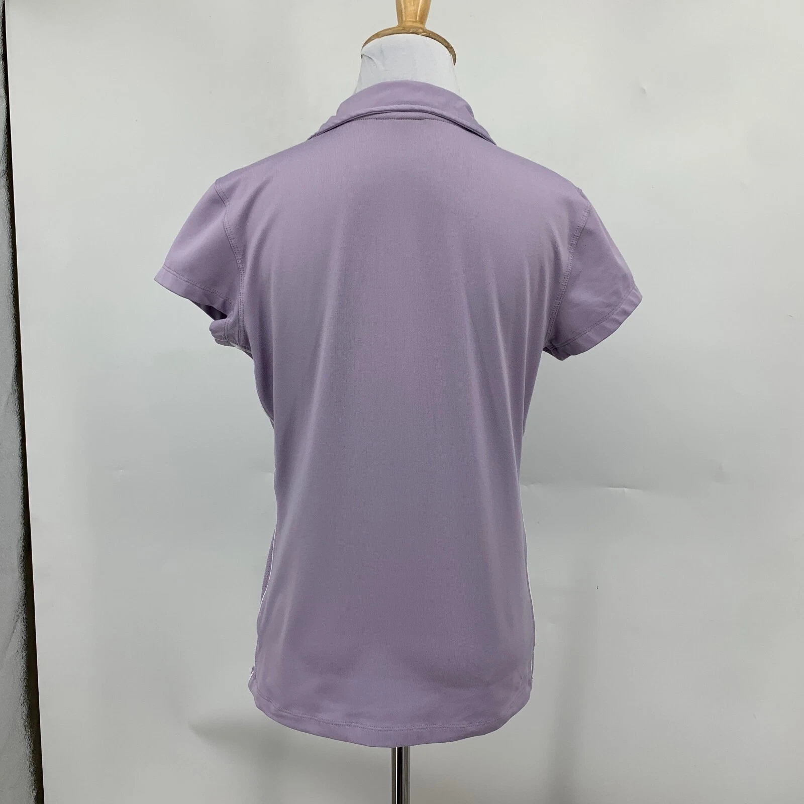 alo-yoga coolfit vented sides cap sleeve polo top shirt