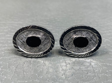 Vintage Onyx Cut Border White Gold Plated Cuff Links