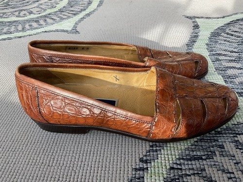 Alligator Slip On Loafer Sandal SZ 8 M 