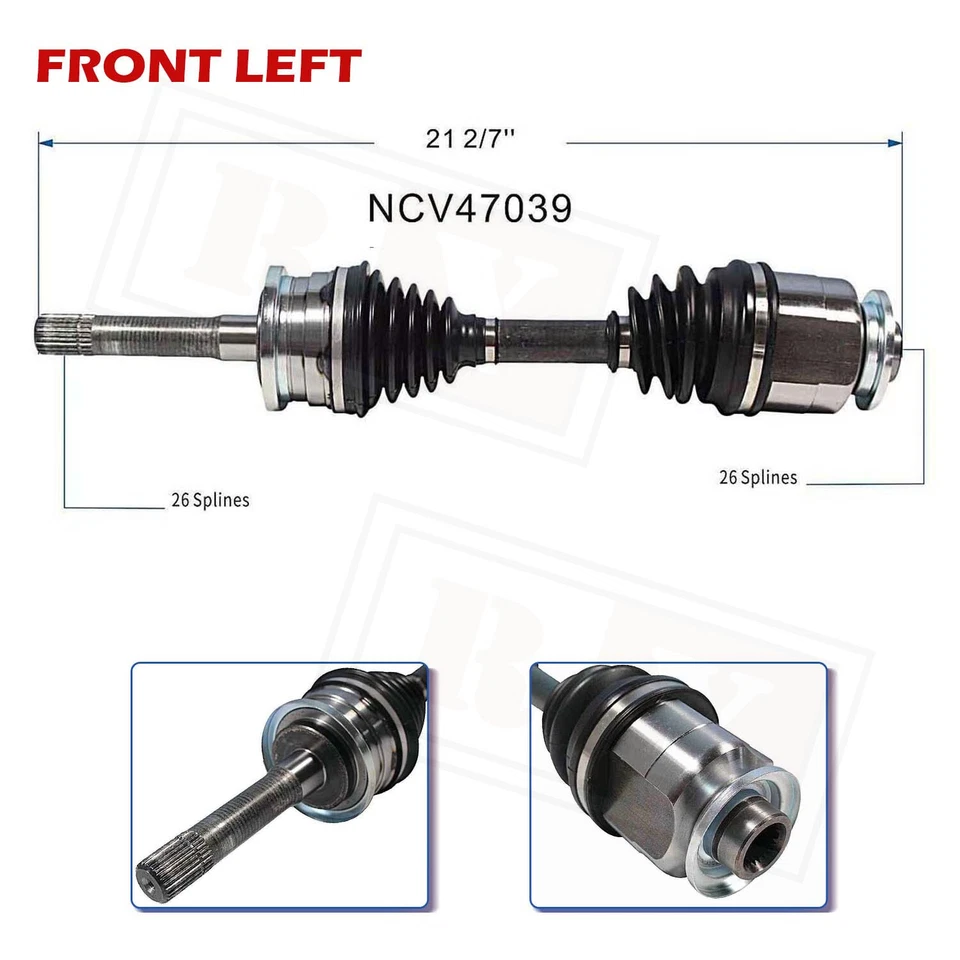 Conjunto de eje CV delantero izquierdo para 1987 1988-1993 Mazda B2600 2,6 L L4 4x4 tracción trasera Foto 2 de 4