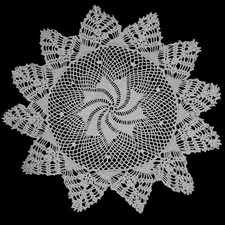 Crochet Doily Round Lace Star Table Cloth 33" Total 19" Table Top Cottagecore