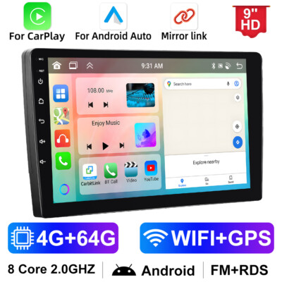 9'' 4G+64G 8Core Android 13.0 Double 2 Din Car Stereo Radio CarPlay GPS DSP WIFI