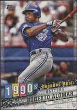 2020 Topps Series 1 Roberto Alomar Decades' Best Batters 1990's Insert Blue Jays