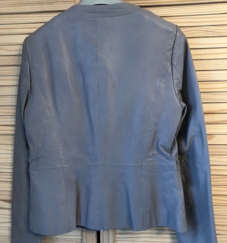 Women’s Designer Jacques Vert Soft Real Leather Jacket Beige UK 10 - Picture 3 of 4
