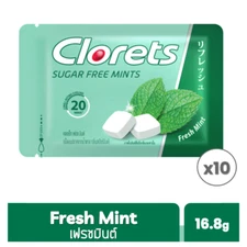 10x Clorets Fresh Mint Sugar Free Tablets Spearmint Candy 16.8 grams/sachet