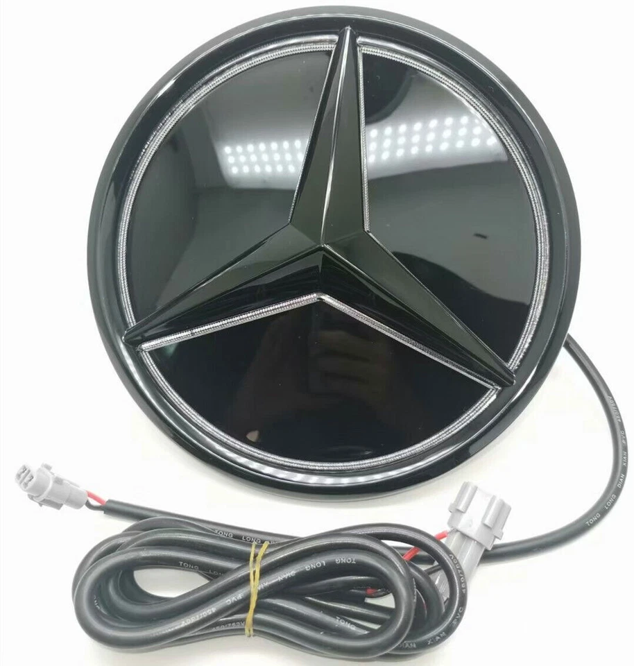 LED 18.5CM Illuminated Grille Star Emblem Badge White light For A/B/C/E/CLA/GLA - Image 2 of 4