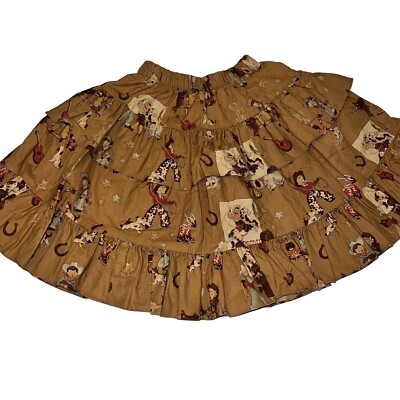 Yours Truly Kids Cowboy Ruffled Skirt-Size 4T