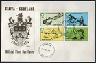 ✔️ UK United Kingdom STAFFA SCOTLAND FDC 1982 75th Anniv BOY SCOUTS LIFESAVING