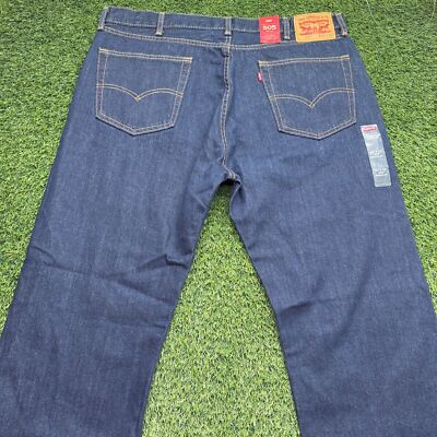 NWT Levis 505 Jeans Mens 40x30 Blue Denim Relaxed Straight Dark Wash