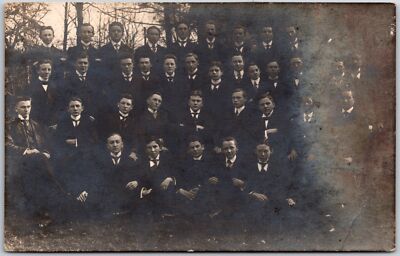 School Boys Photograph Forest Camp Postcard