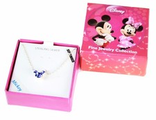 Disney Girl's Kids Mickey Sterling Silver Pendant Necklace, Sparkling Blue stone