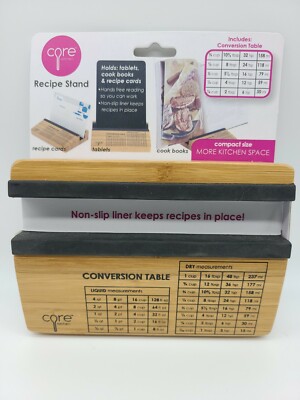 Wooden Core Kitchen Recipe Stand With Conversion Table 4.5''x6''