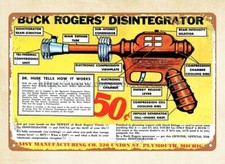 Buck Roger’s Ray Gun 1935 metal tin sign man cave vintage metal signs