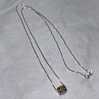 19” Sterling Silver 925 Barrel Slide Charm Silver Necklace