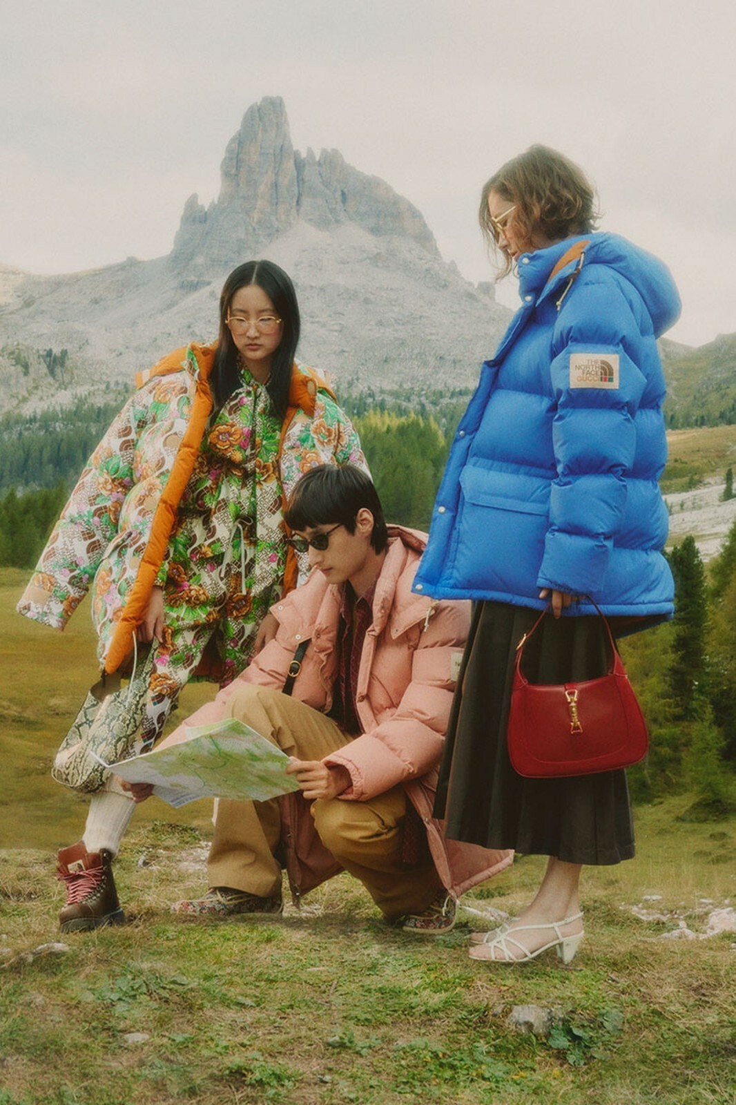 the north face x gucci down vest