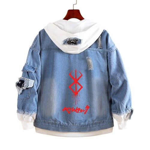 Berserk Guts Casca Spring Denim Jacket Hoodies Coat Sweatshirts Jeans Outwear - Bild 19 von 45