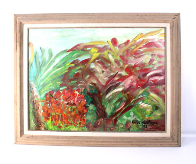 Eric de Vienne Abstract Landscape Trees Oil Painting On Canvas Signed 03