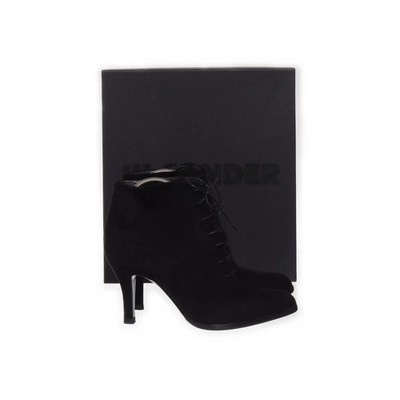 Jil Sander, Stiefeletten, Größe: 37 1/2, Schwarz, Wildleder, Damen #87d
