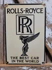 VINTAGE ROLLS ROYCE PORCELAIN SIGN OLD ENGLAND LUXURY AUTOMOBILE AUTO GAS CAR