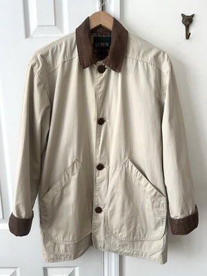 #ad J. Crew Vintage 90#x27;s Corduroy Collar Barn Chore Field Jacket Men#x27;s XS Beige $46.00