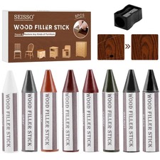 SEISSO Wood Furniture Scratch Repair Filler Sticks, 8 Colors Wax Sticks with Sha