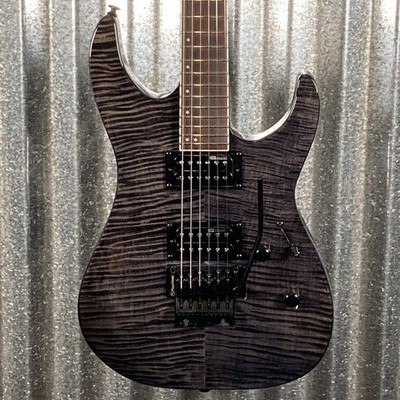 ESP LTD M-200 Flame Top See Thru Black Guitar M200FMSTBLK #0648