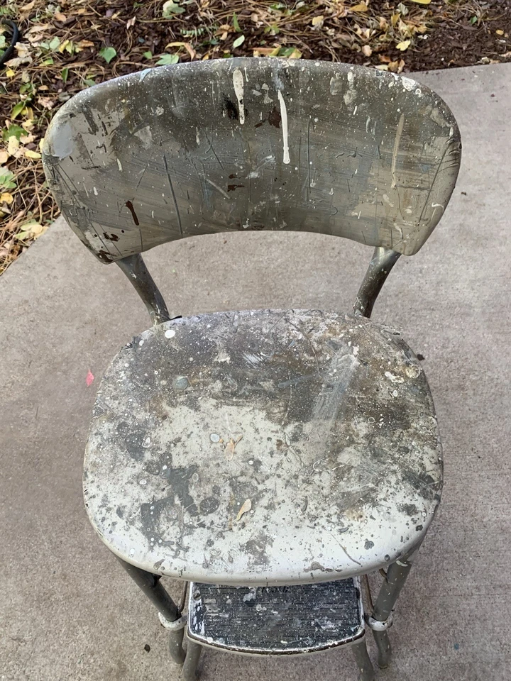 Mid  Century Cosco Retro Style Farmhouse Counter Chair/Step Stool Chrome - Image 2 of 4