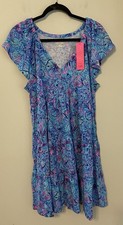 NWT Lilly Pulitzer Womens Kawai Swing Tiered Shells And Bells Dress XL