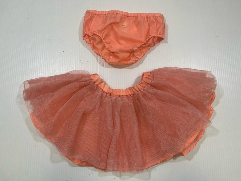 Gymboree Girls Toddler Orange Peach Tulle Skirt Tutu With Diaper Cover 3T