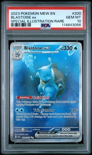2023 POKEMON MEW EN-151 SPECIAL ILLUSTRATION RARE #200 BLASTOISE EX PSA 10