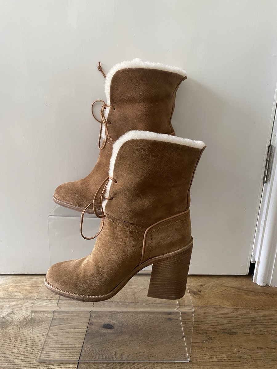Ugg Boots Womens Size brown Jerene Suede Sheepskin Lined