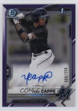 2021 Bowman Chrome Prospect Purple Refractor 6/250 Yiddi Cappe #CPA-YC Auto 0i6p