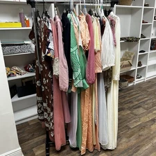 Vintage Lot of 20+ Women's Dresses Blouses Slips Robes Mixed Sizes and Styles